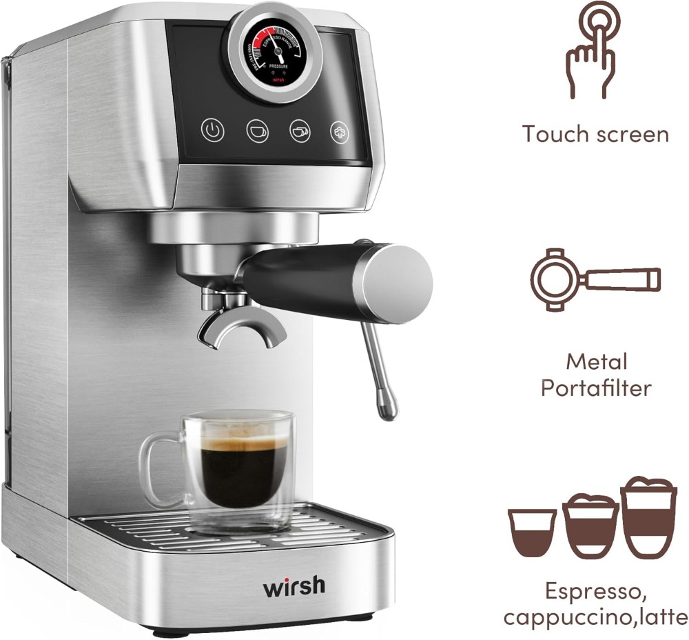 Semi-Automatic Espresso Machin - Pressure Gauge Espresso ulasan dan harga