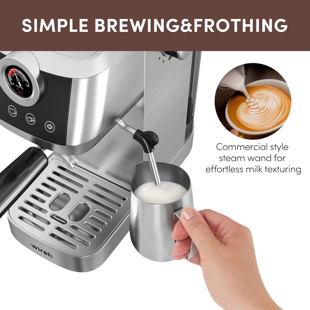 Semi-Automatic Espresso Machin - Pressure Gauge Espresso ulasan dan harga