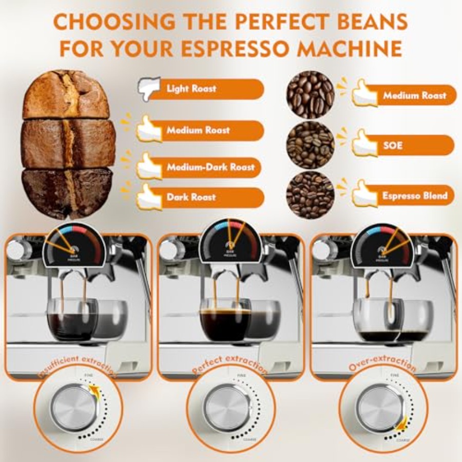 20 Bar Espresso Machine with G - Pressure Gauge Espresso ulasan dan harga