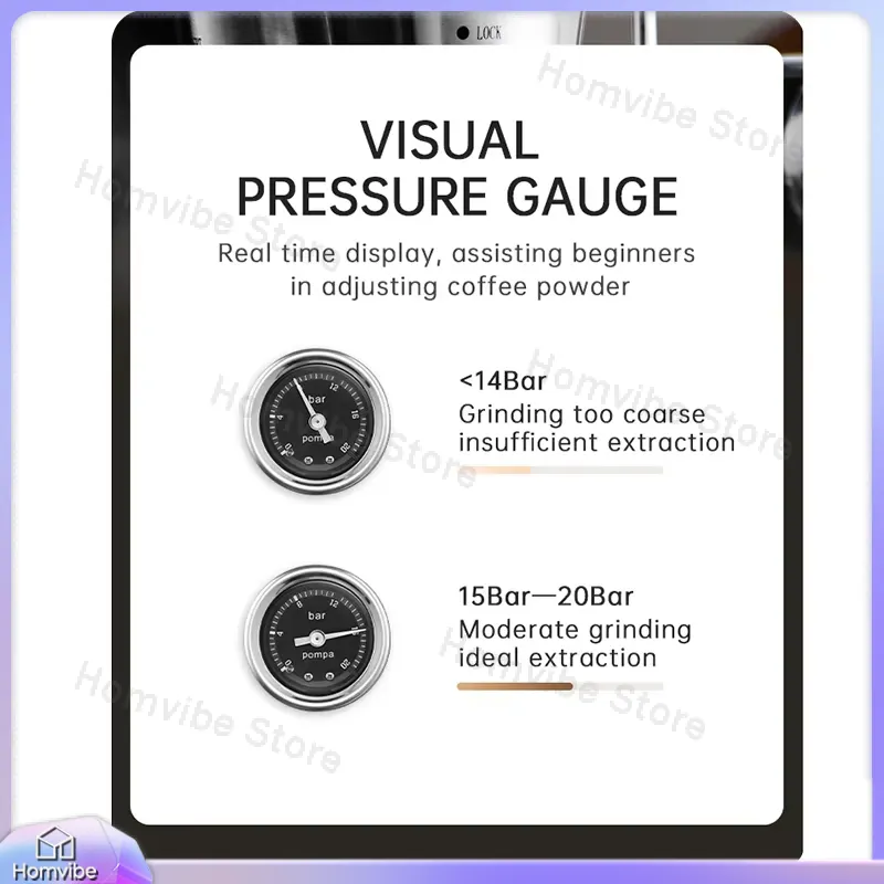 20 Bar Semi Automatic Espresso - Pressure Gauge Espresso ulasan dan harga