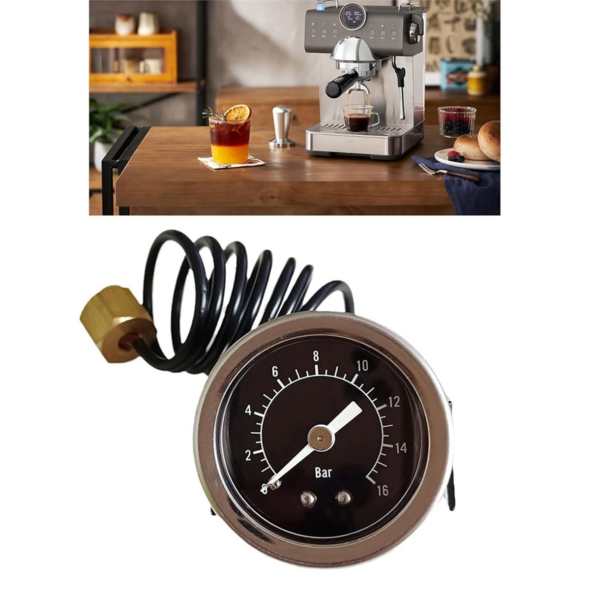 A47T High Precisions 16Bar Pre - Pressure Gauge Espresso ulasan dan harga