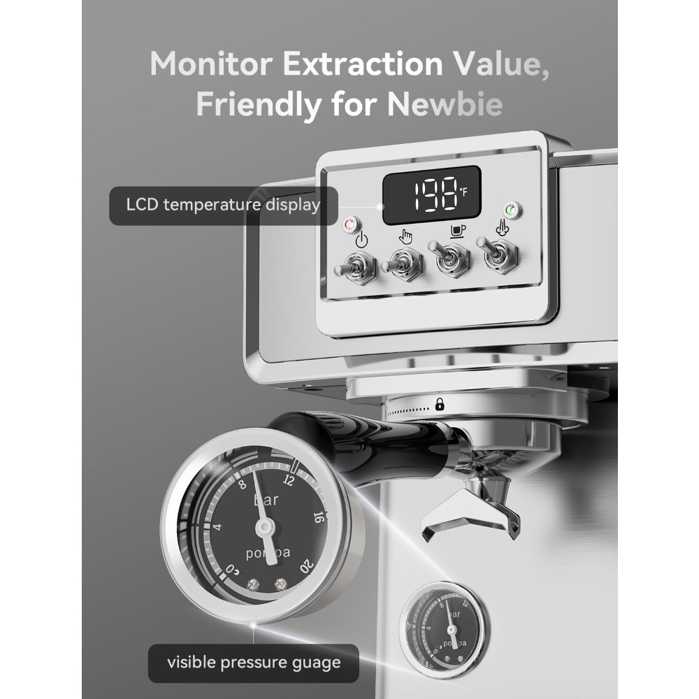 58mm Professional Espresso Cof - Pressure Gauge Espresso ulasan dan harga